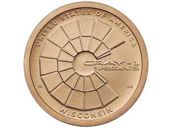 К полувековому юбилею суперкомпьютера Cray-1 выпущена памятная однодолларовая монета