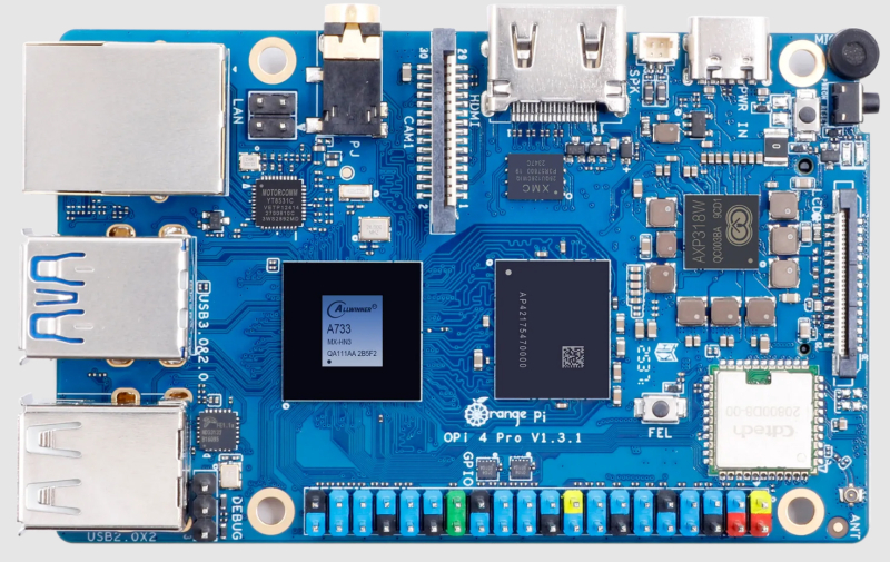 Одноплатный компьютер Orange Pi 4 Pro объединил ядра Arm и RISC-V