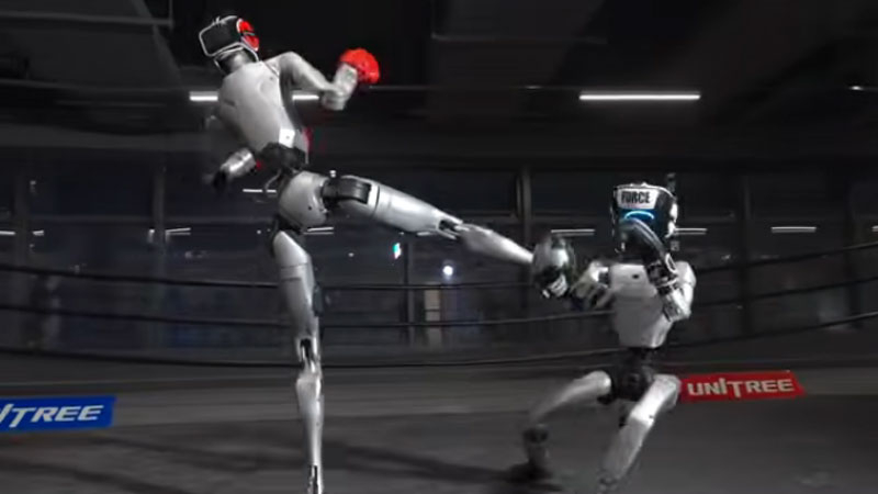 Видео: новый человекоподобный робот Unitree избил другого в тестах на прочность