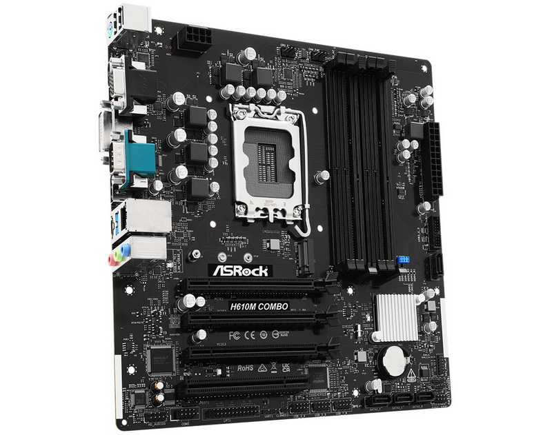 ASRock выпустила материнскую плату H610M COMBO с дополнительными слотами для памяти DDR4