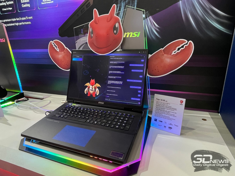 Репортаж со стенда MSI на Computex 2026: первый ноутбук на Nvidia RTX Spark, юбилейный Titan с RTX 5090 и другие новинки