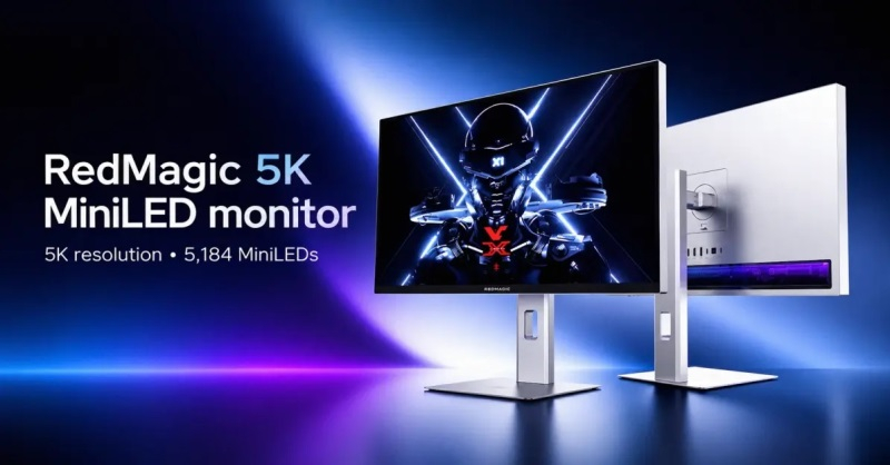 Redmagic представила флагманский монитор для геймеров — 5K со 180 Гц и Mini LED с 5184 зонами локального затемнения