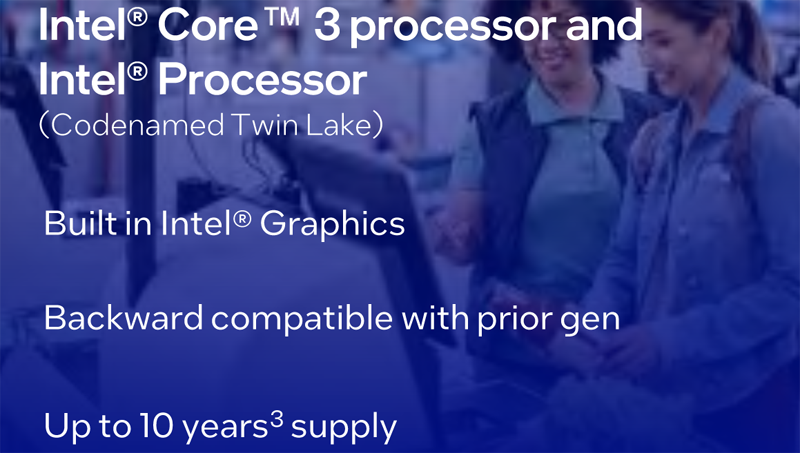 Intel выпустила процессоры Twin Lake с четырьмя и восемью ядрами E-Core