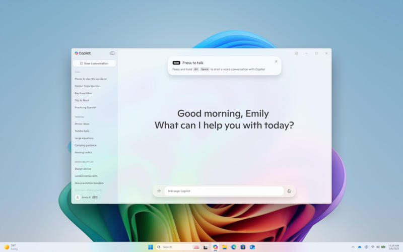 Microsoft добавила сочетание клавиш для быстрого запуска голосового чата с Copilot